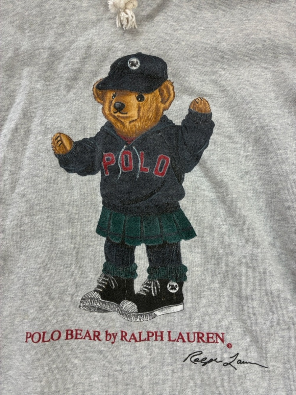Ralph Lauren Beige Hoodie with Embroidered Bear Detail - Picture 2 of 8